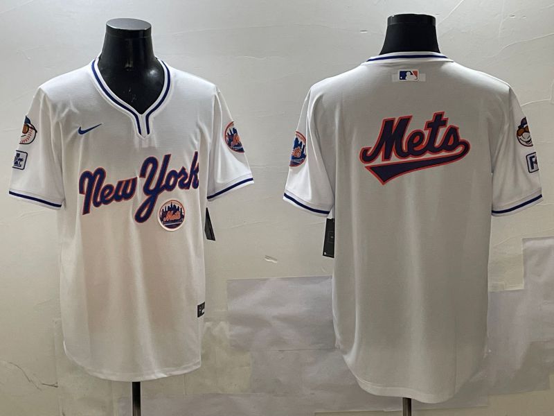 Men New York Mets Blank White Throwback Game 2025 Nike MLB Jersey style 4->new york mets->MLB Jersey